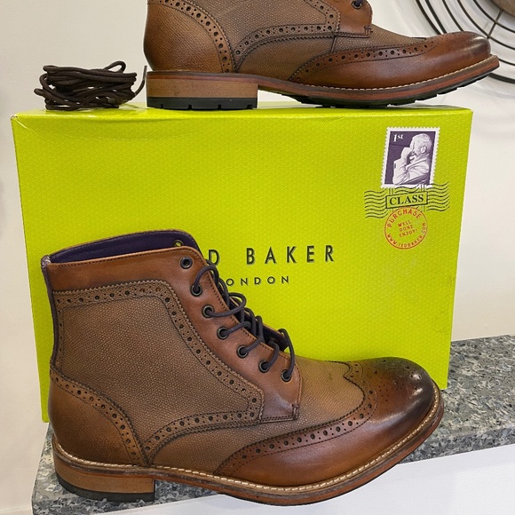 👞 TED BAKER “SEALLS 3” Men’s Leather Boots 👞 size: UK 9 / US 10 D - Picture 1 of 7